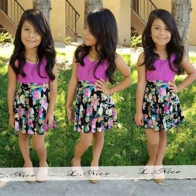 setelan anak Lnice 35-10 tanktop + skirt flowers