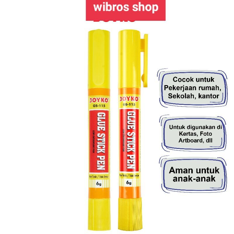 

Lem Batang Pen Glue Stick Pen Joyko GS-115 6gr