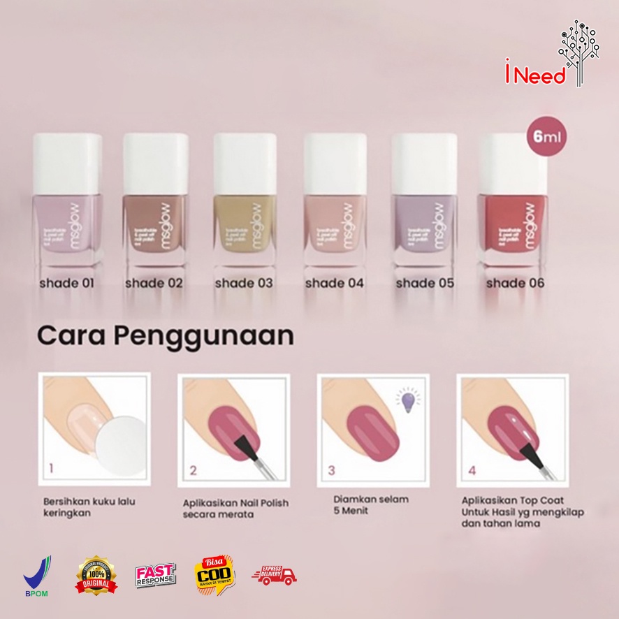 (INEED) MS GLOW NAIL POLISH PEEL OFF HALAL -1 ITEM