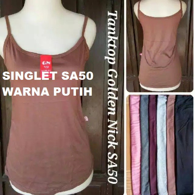 Tank Top Wanita Golden Nick SA 50 , SA 51 & AT 48 / Singlet TankTop Cewek Perempuan SA51, SA50, AT48-GN SA50 Warna Putih