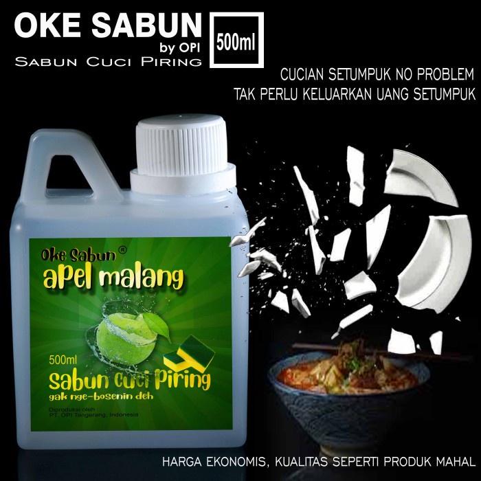 Sabun cuci piring 500ml apel malang wangi segar Produk OPI baru By Oke Sabuny sudah ada izin edar resmi by Oke sabun suplayer