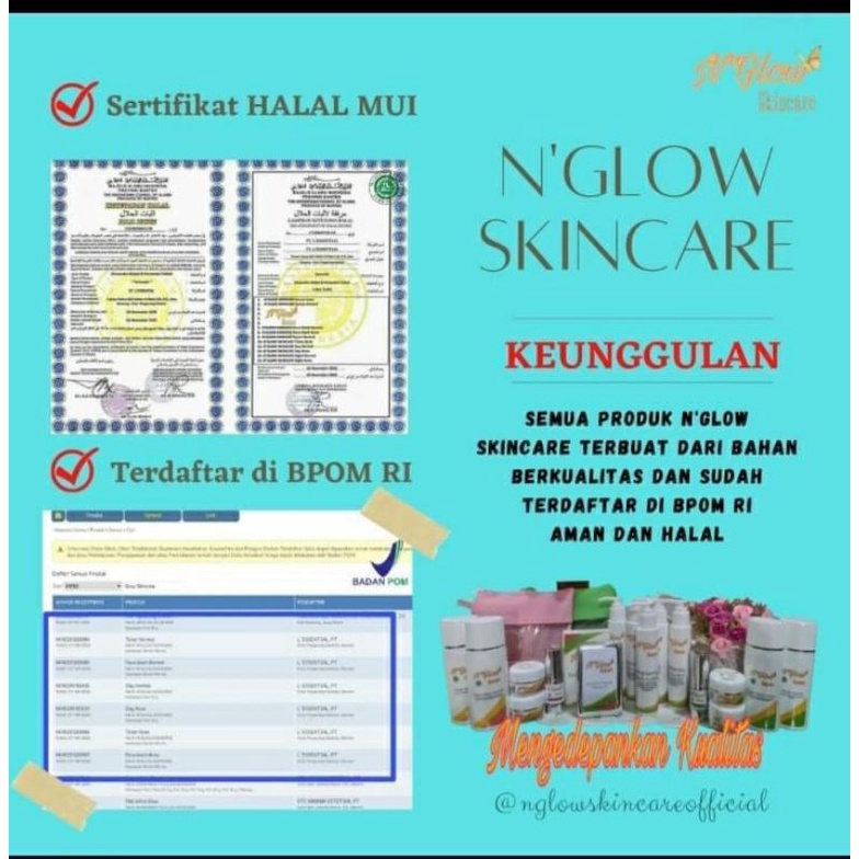 N'Glow Skincare 100% Pemutih Wajah yang Ampuh Aman BPOM dan Original