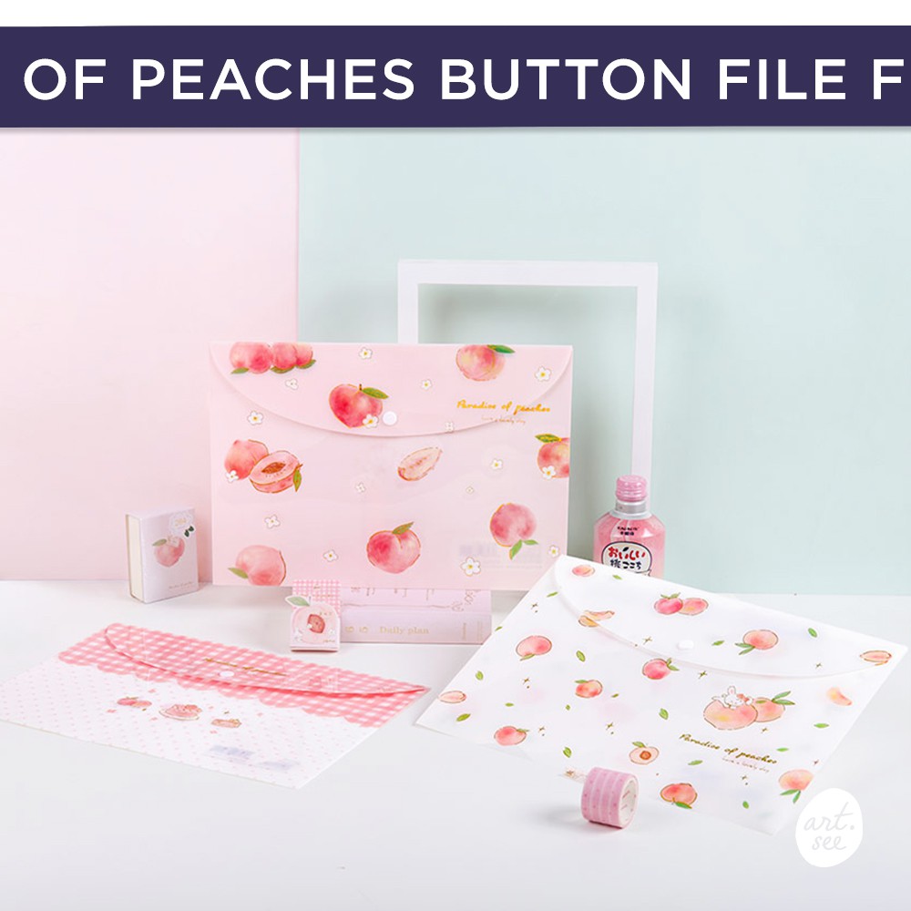 

Paradise of Peaches Button File Folder A4