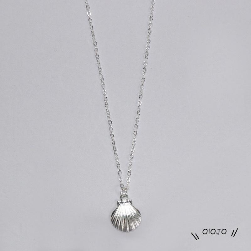 Kalung Pendek Dengan Liontin Kerang Tiga Dimensi Bahan Alloy Untuk Wanita ol2