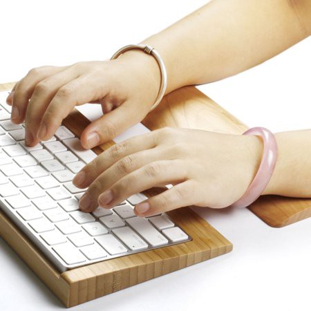 Samdi Wooden Ergonomic PC Wrist Rest Pad For Full Size Keyboard Wrist