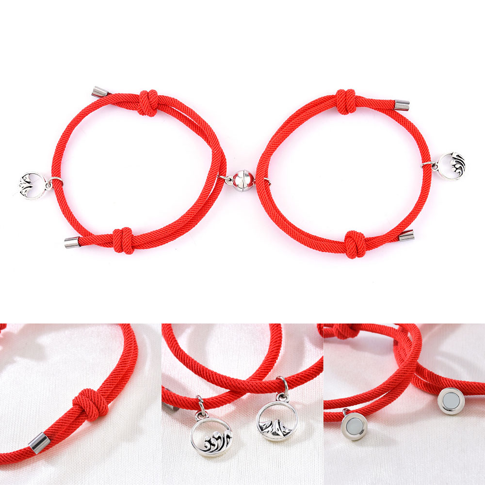 2 Pcs Gelang Magnet Couple Gelang Tali Attract