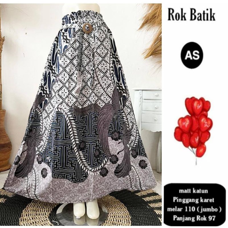 Rok Katun Motif Batik Wanita Remaja Dewasa Panjang Jumbo Fashion Muslim Kekinian Terbaru Pekalongan-7