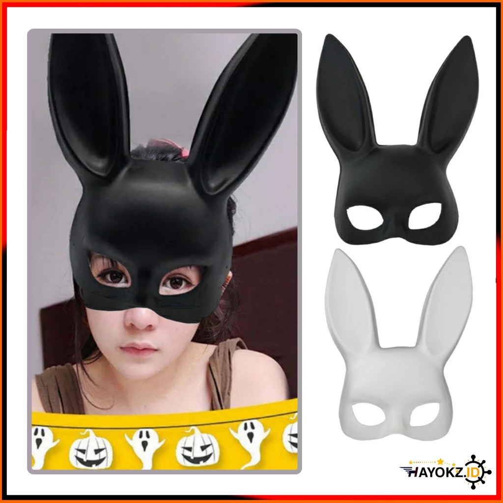 Topeng Pesta Telinga Kelinci Setengah Wajah - Rabbit Ear Mask Bunny Sexy Girl Party Playboy