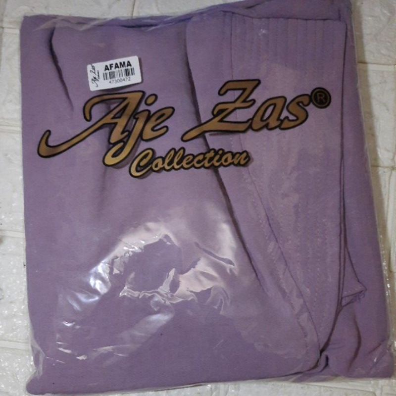Aje zas khimar Afama ori Aje zas / jilbab cringkel jilbab instan jumbo / Bergo Instan Crinkle jumbo / kerudung syari-Dusty ungu soft