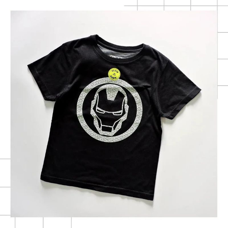 KAOS ANAK LAKI LAKI SUPER HERO GLOW IN THE DARK MARVEL CAPTAIN AMERICA ATASAN KID COWOK MURAH