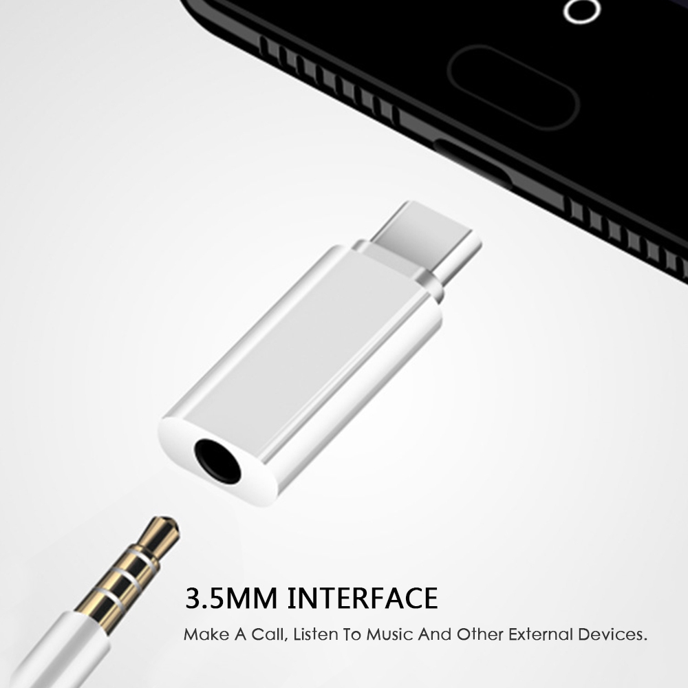 Universal USB-C Headphone Adapter Audio Converter Portable Metal Tipe-C Ke 3.5mm AUX