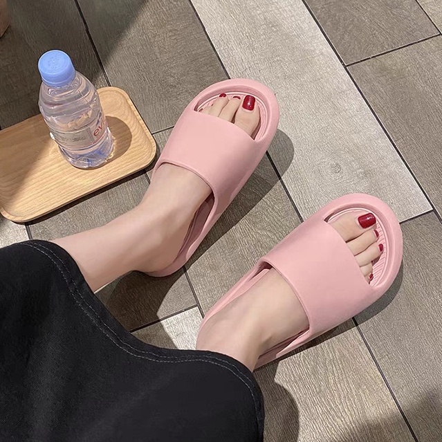 Sandal Murah Wanita EVA Anti Air Sandal Empuk Flat Sandal Kesehatan Slip On Polos Korean Style