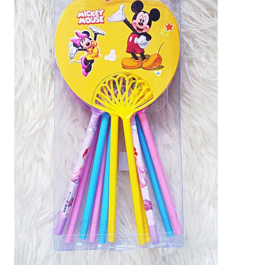 

Trendy 12 pen kipas 26 cm souvenir ultah anak alat tulis !!