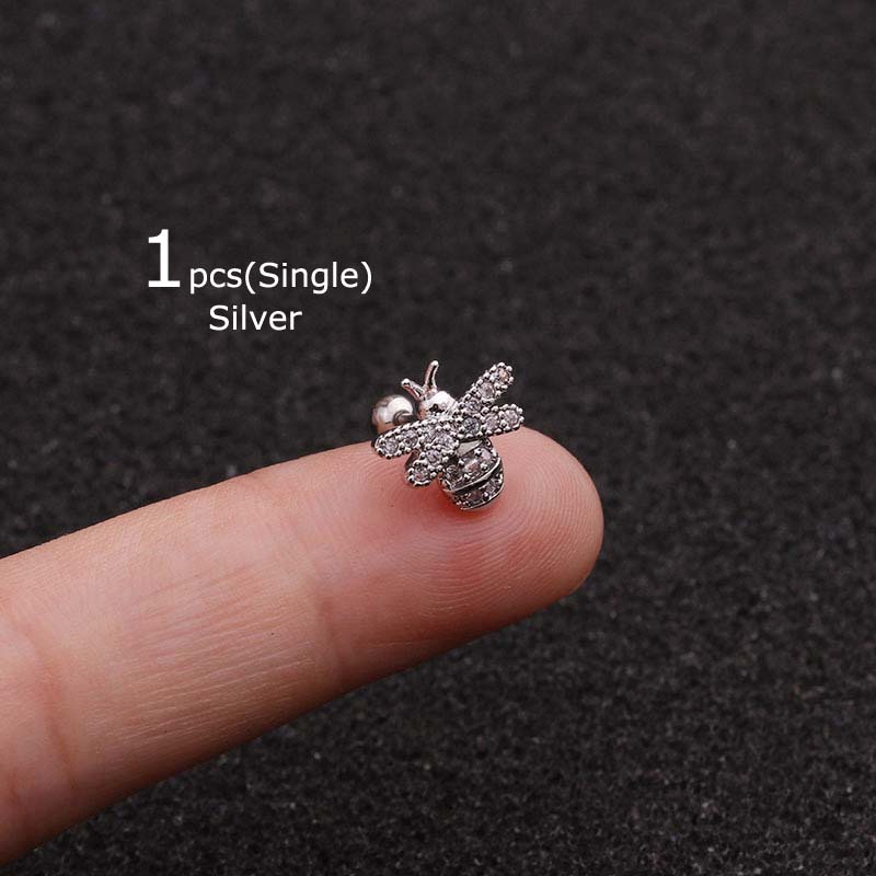 1piece Bee Tragus Cartilage Earrings Helix Pinna Piercing 20G