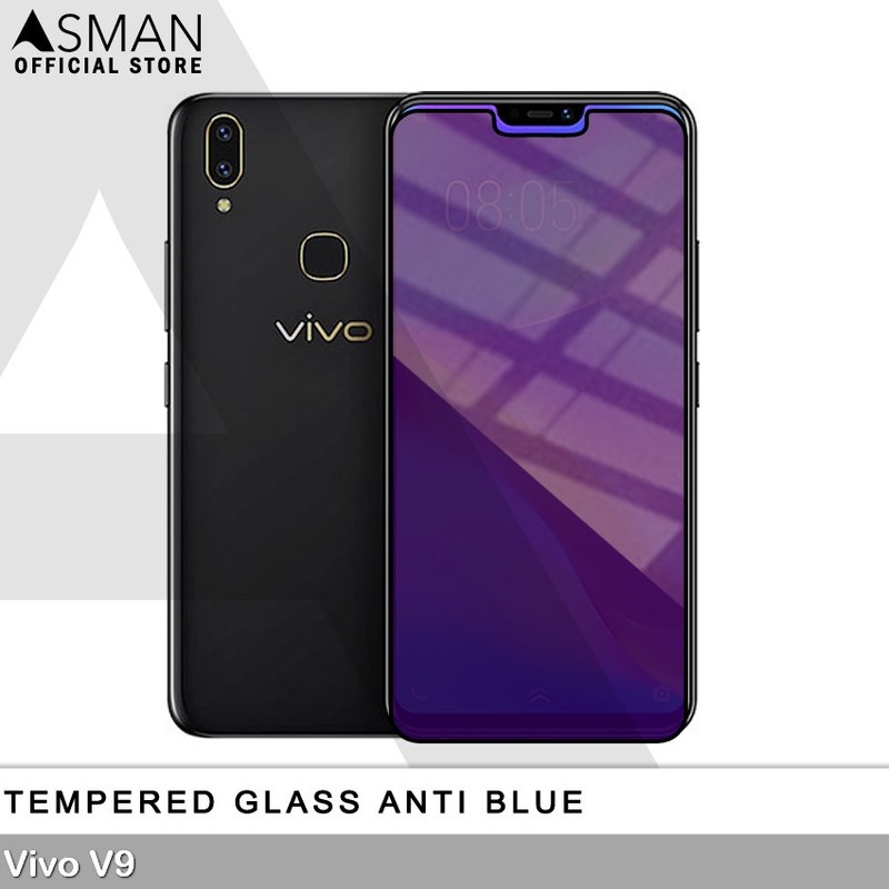 Tempered Glass Blue Light Full Lem VIVO V9 Anti Radiasi Screen Protector