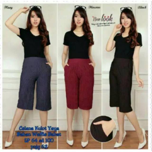 Celana kulot pendek 7/8 dewasa premium STANDAR & JUMBO-1