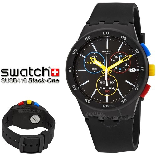 SWATCH SUSB416 Black One Chrono Jam Tangan Pria Original