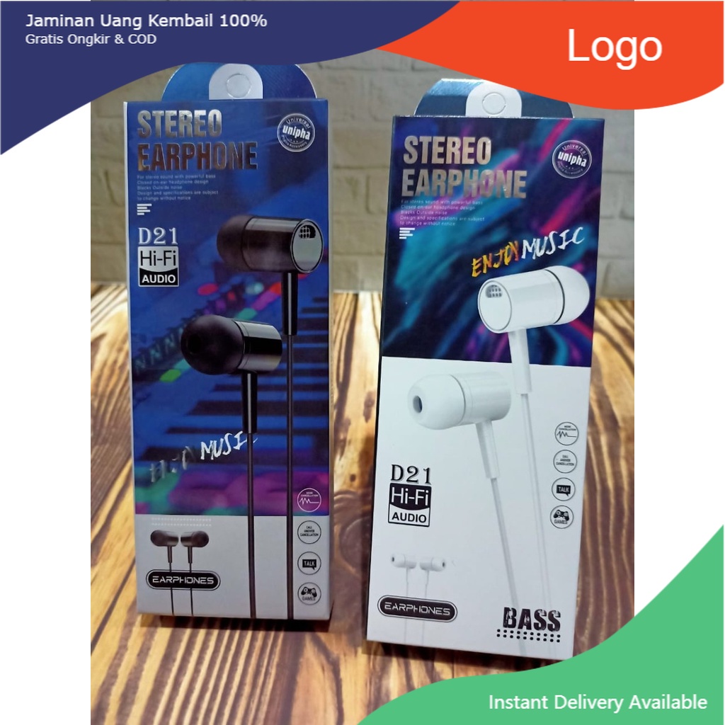 Hf Handsfree D21 Earphone/ Headset Extra Bass