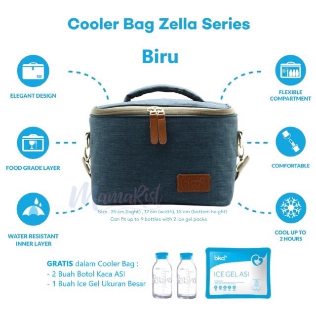 BKA Tas ASI Cooler Bag Zella Series/Zella Mini FREE 2 BOTOL KACA &amp; ICE GEL !!