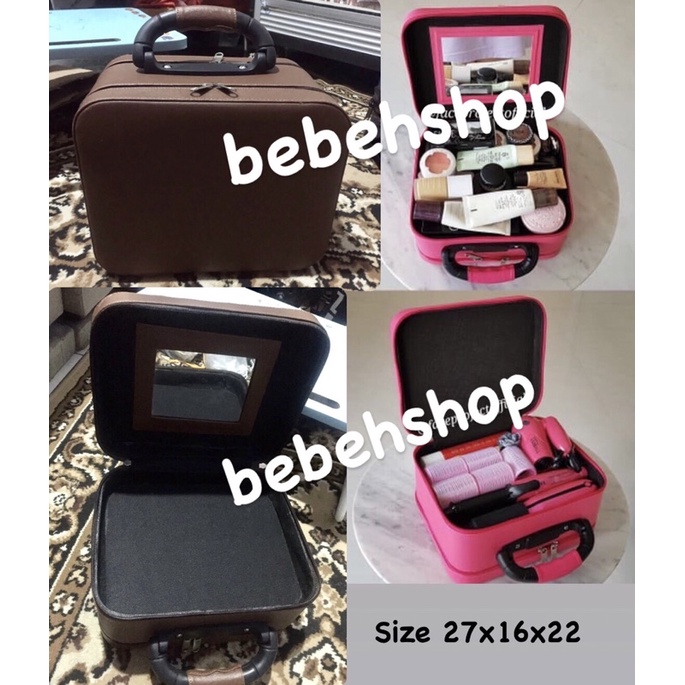Tas Makeup Jinjing Beauty Case Kulit Sintetis Beauty Case Koper Hardcase Kosmetik