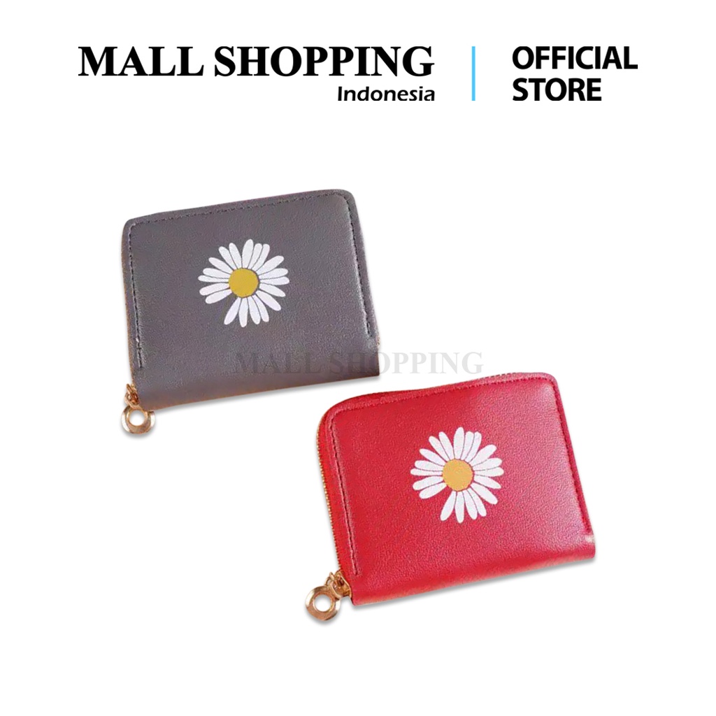 (COD) Dompet Wanita Koin/kartu Dompet Mini Motif Bunga Daisy MALL SHOPPING