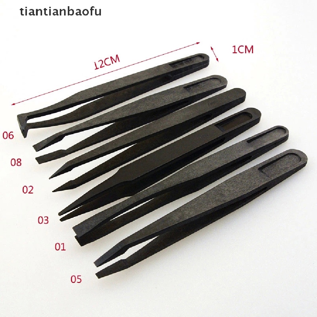 [tiantianbaofu] Type : Plastic Tweezers Material: PPS+Fiber composite plastics Color:black Overall Size : approx. 12 x 1