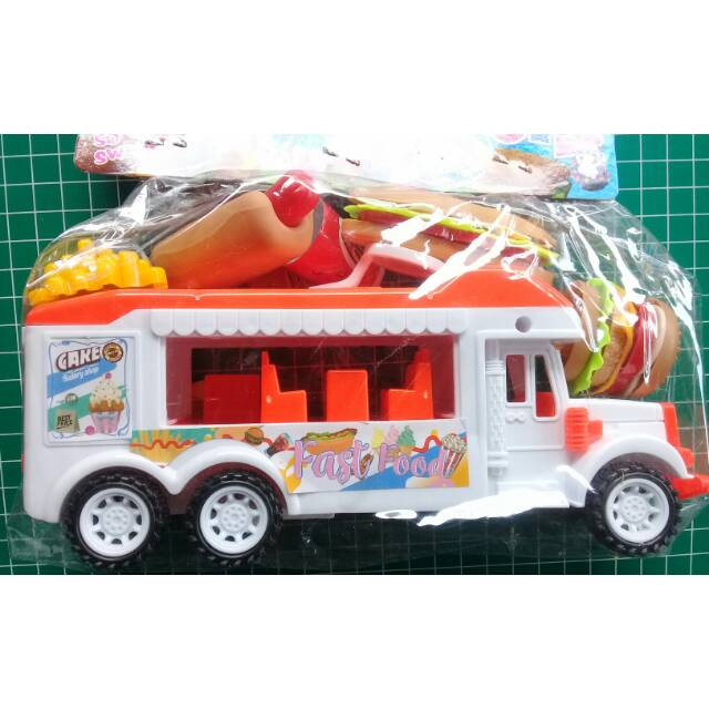 Set Mainan Mobil Toko Fast Food (panjang 20cm)