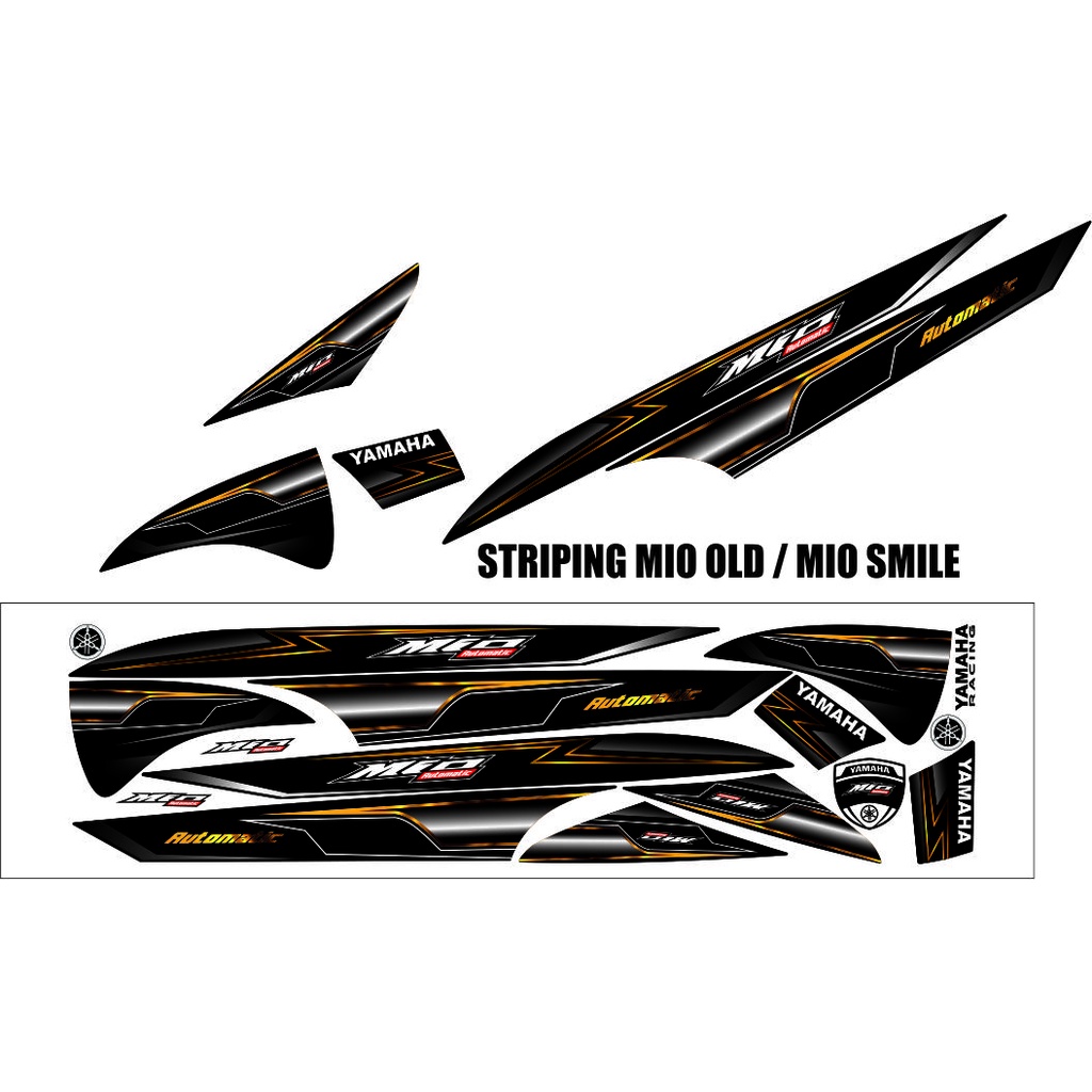 STRIPING MIO SMILE HITAM VARIASI STIKER MIO OLD STRIPING