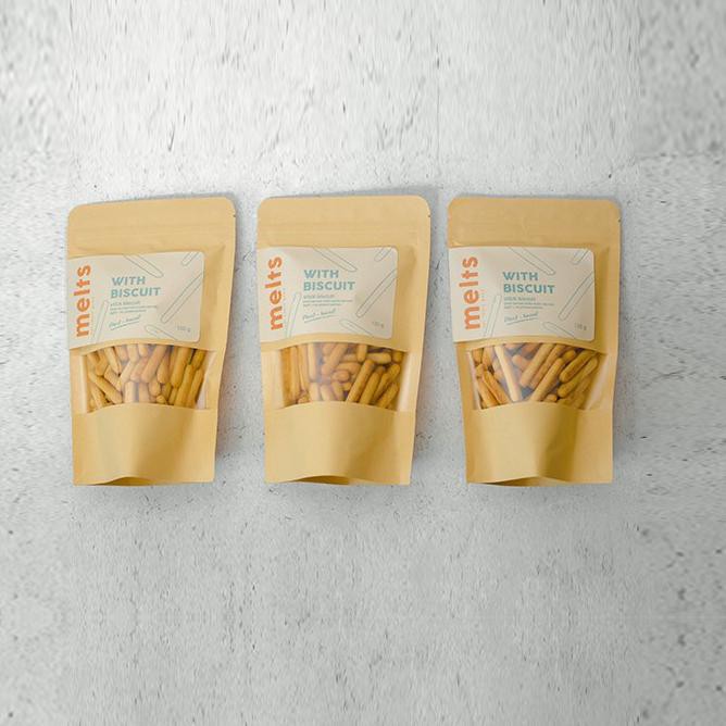 

Terlaris EZN Melts Triple With Biscuit Pouch 60g 77 Ready Stok