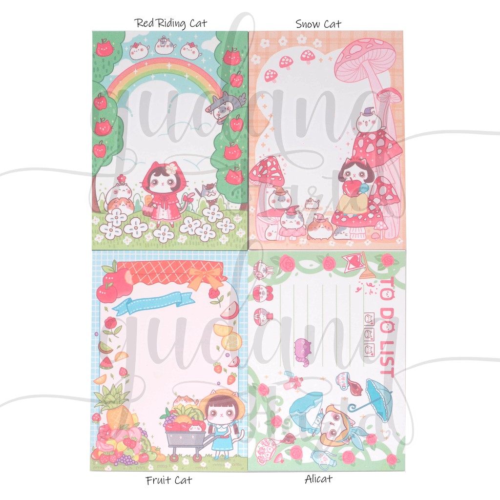 Memo Kucing Alice Snow White Lucu Notes Unik Note Memopad GH 301043