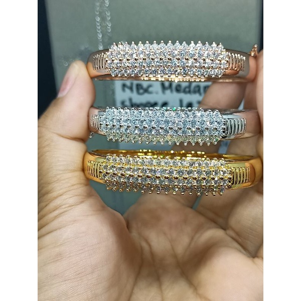 Gelang,cincin replika berlian matadiamond/premium zircon,tdk berkarat,TDKgampang luntur lapismas 18k