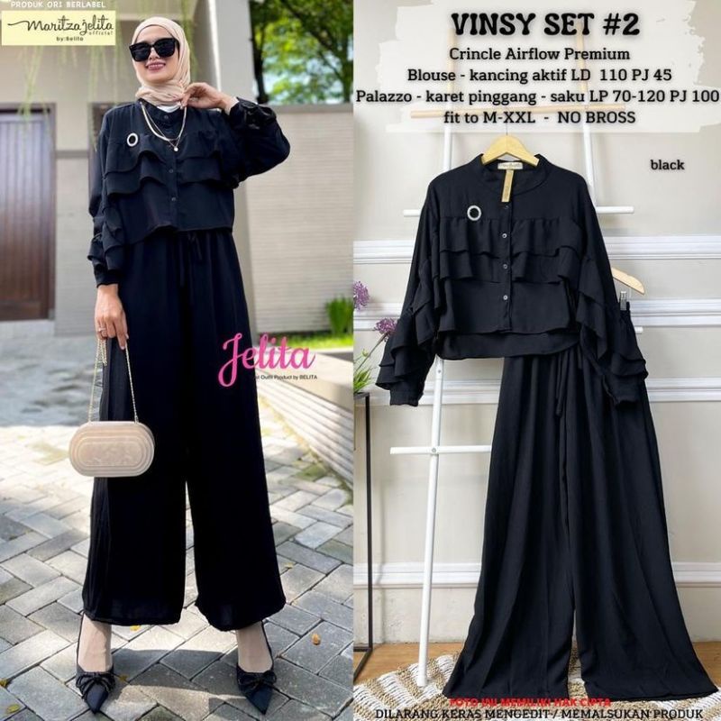 Fashion Muslim, Stelan Celana, Fashion Wanita, One set.  Vinsy Set