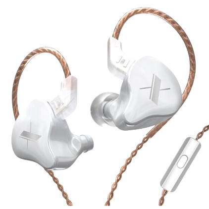 KZ EDX Earphones Dynamic HIFI Bass Earbuds Stage IEM WITH MICROPHONE-PUTIH