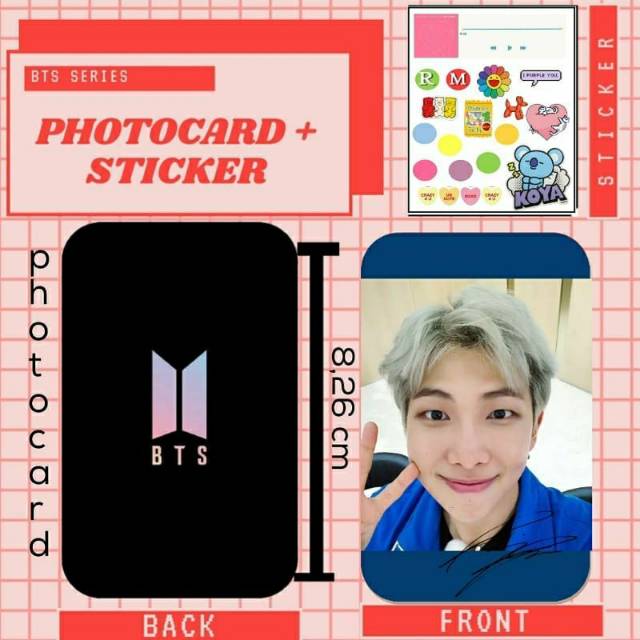 DIY Sticker photocard set aesthetic colorfull bts hp case unik kreatif jin jungkook rm jhope jimin v