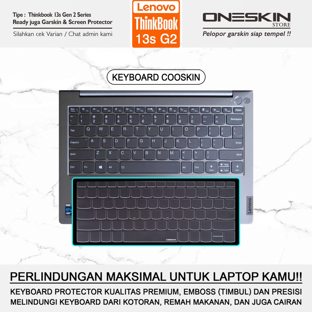 Garskin Stiker Laptop Pelindung Keyboard Screen Protector Lenovo ThinkBook 13s 14s Yoga ITL G2 Gen 2