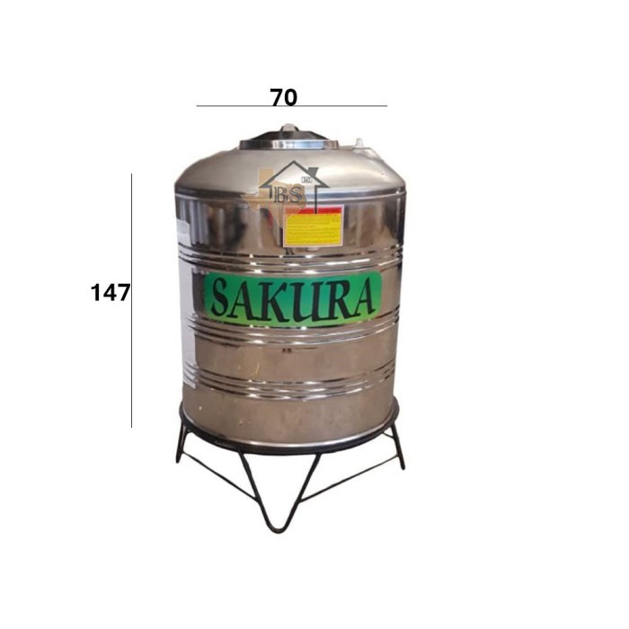 WATER TANK STAINLESS TOREN TANGKI STAINLESS PAKAI KAKI SAKURA 500 L