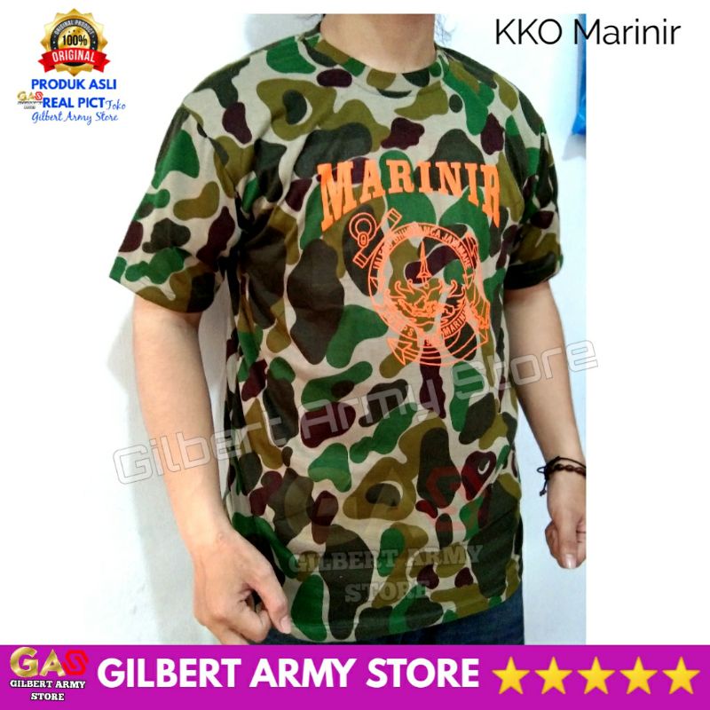 Kaos Loreng KKo Logo Gambar Marinir Oblong Daleman Pria Lengan Pendek GILBERT ARMY STORE Terbaru