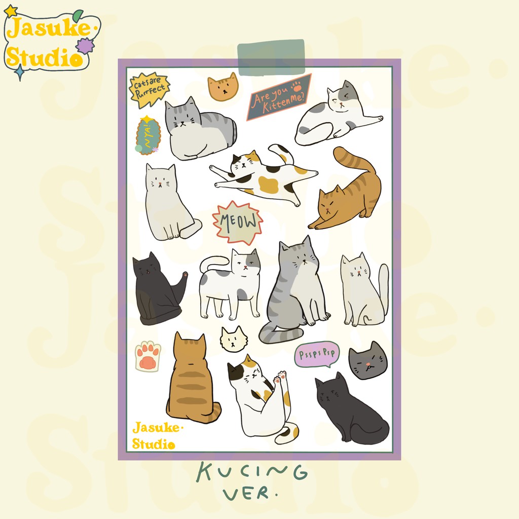 

Sticker Sheet A6 - Kucing Version Stiker