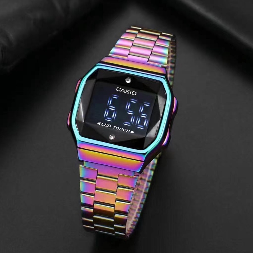 Casio (baru) layar sentuh jam tangan tahan air gshock fashion authentic A168-D multi-warna opsional jam tangan olahraga pria dan wanita jam tangan elektronik