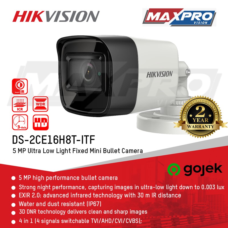 DS-2CE16H8T-ITF - HIKVISION TURBO CAMERA 5 MP MINI BULLET
