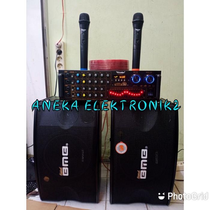 PAKET SPEAKER KARAOKE BMB 10" + AMPLIFIER BLUETOTH ORIGINAL TERBAIK