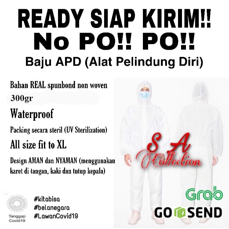 Baju OK + free Hazmat 300gram! GOSEND/GRAB! Baju jaga / Baju OKA / Baju Scrub / Premium Quality