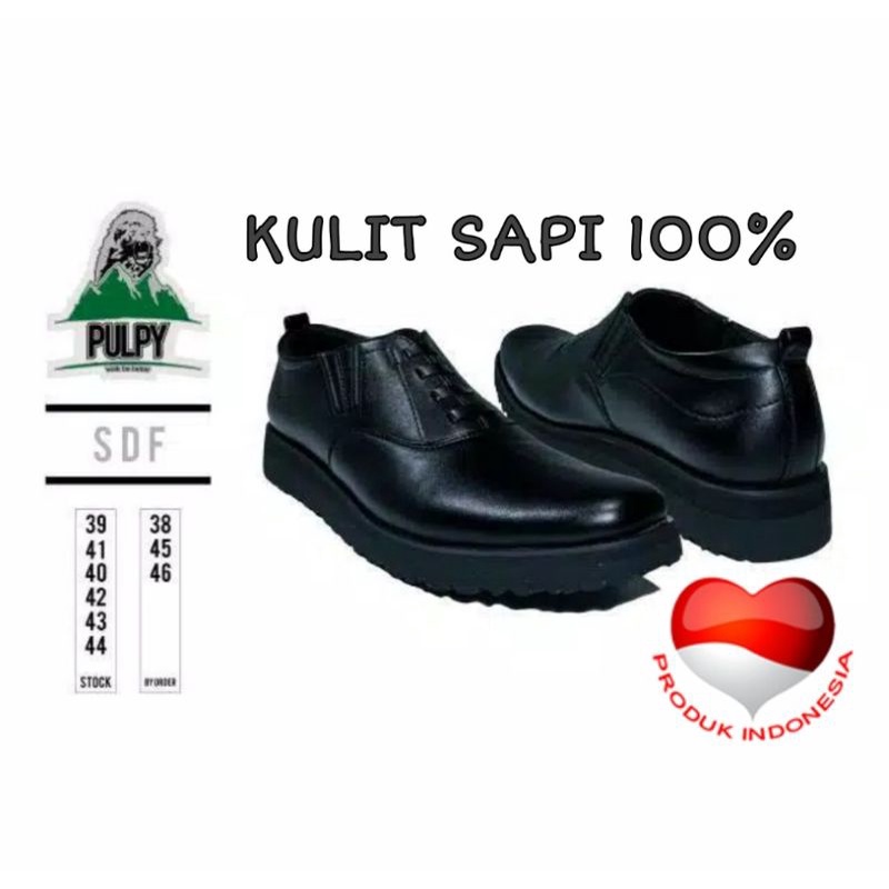 KULIT SAPI ASLI SEPATU FORMAL PDH PENDEK  HIGH QUALITY
