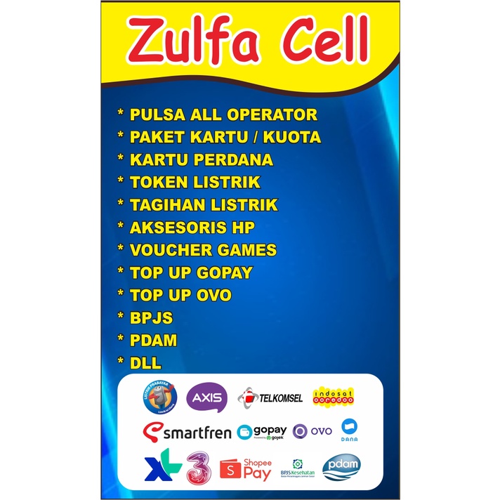 BANNER KONTER PULSA BENTUK BERDIRI