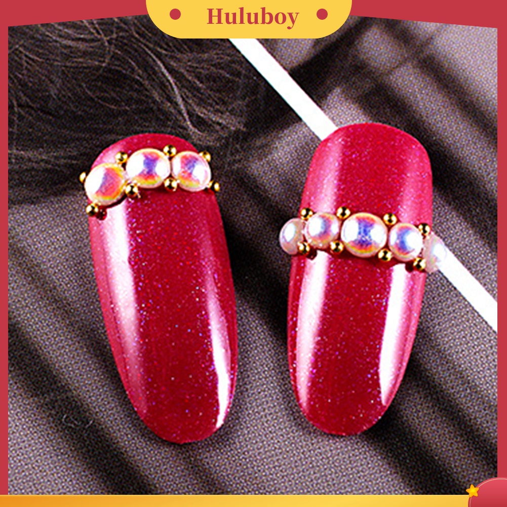 Huluboy Huluboy♡ Manik-manik Stud Mikro 3D Bahan Alloy Untuk Dekorasi Manicure UV Gel Akrilik