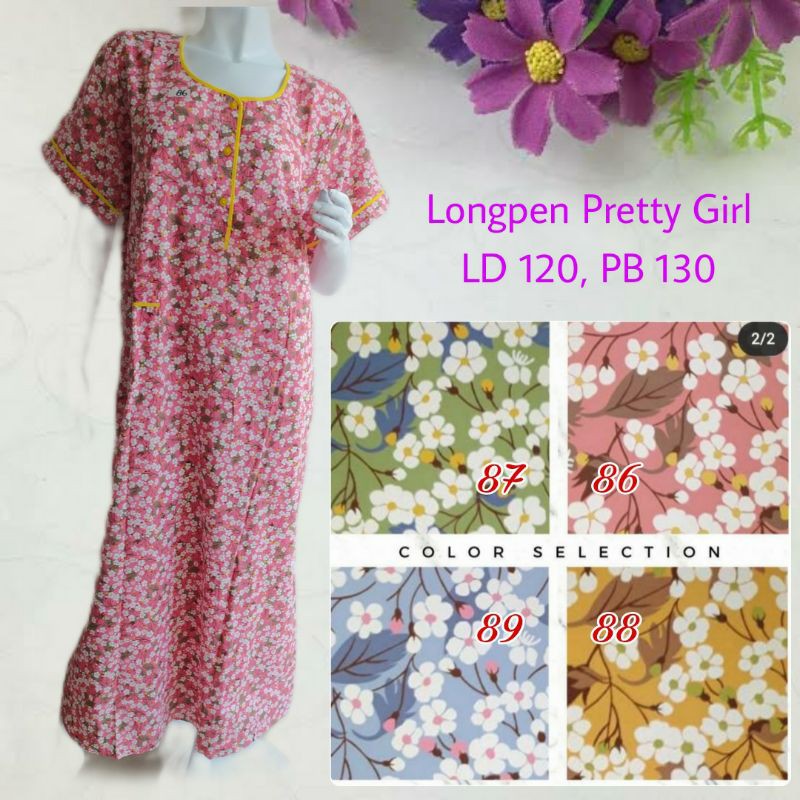 DASTER PANJANG LENGAN PENDEK DRESS PANJANG LONGPEN KATUN JEPANG LOKAL WANITA CASUAL DASTER RUMAHAN