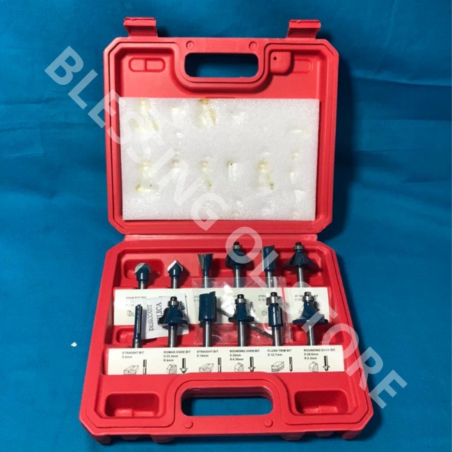 MATA PROFIL TRIMER BITS / ROUTER SET 12 pcs / MATA Profile Ukir Kayu