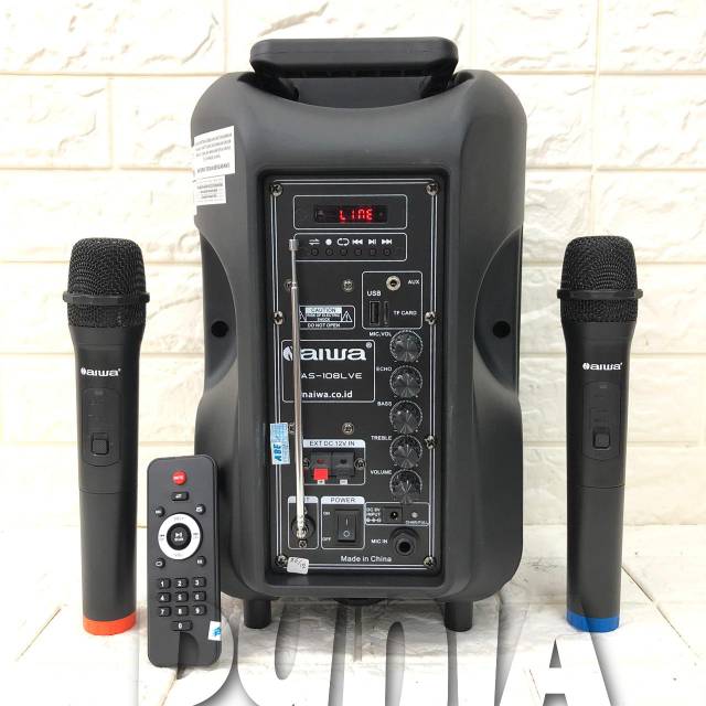 Speaker Portable Amplifier Wireless N AIWA WAS 108 LVE - 8 inch Bluetooth 108 lvd dat dt 820 dt820-2