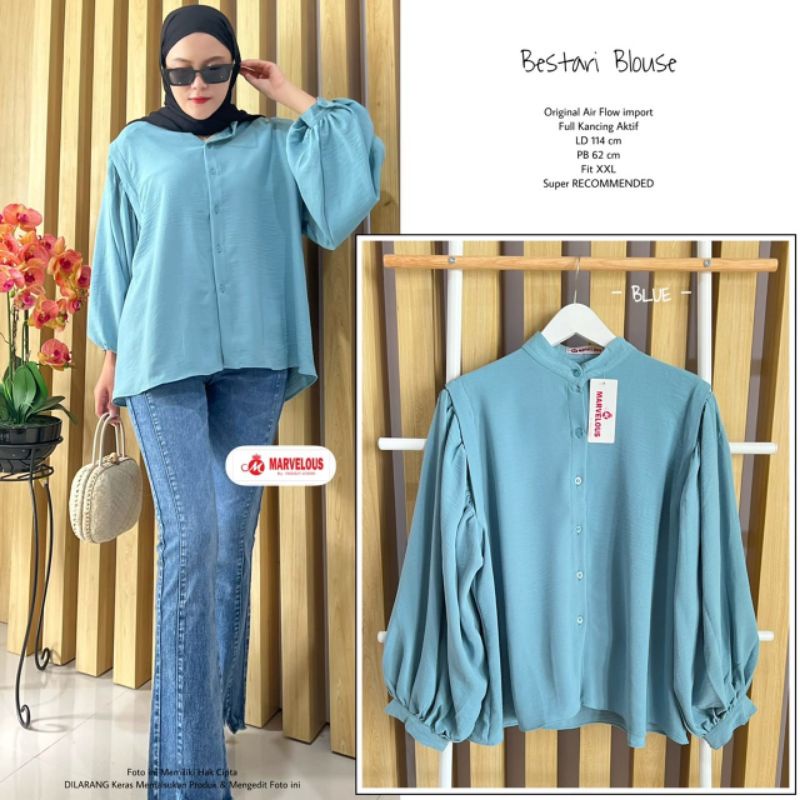 BESTARI BLOUSE BY MARVELOUS (BLOUSE POLOS MUSLIMAH) Blouse wanita rekomended