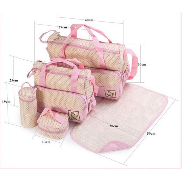 258 Diaper bag Tas Perlengkapan bayi travelling bag 5 IN 1 multifungsi